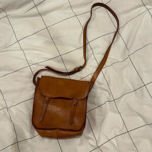 Madewell Watertower Leather Crossbody Bag British Tan Adjustable Strap